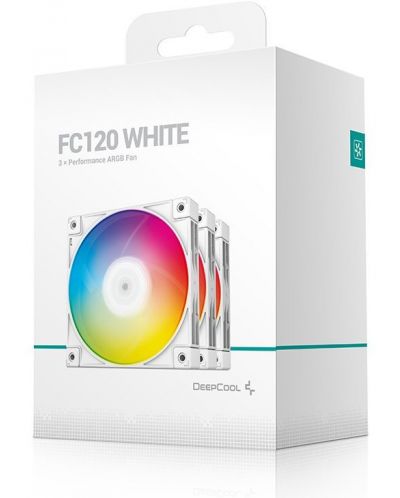 Вентилатори DeepCool - FC120 White, 120 mm, RGB, 3 броя - 10